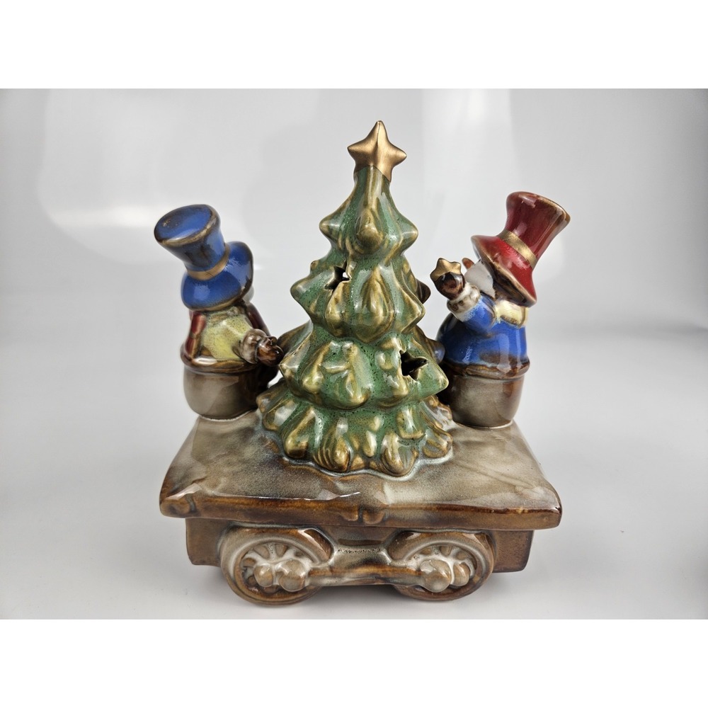 Vintage 3 Piece Stoneglaze Train Christmas Collection‎ Santa Snowmen Stars - Picture 6 of 13